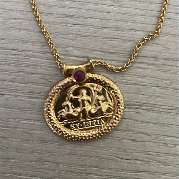 Ross-Simons Italian Tagliamonte .30 Carat Ruby Cameo-Style Pendant Necklace - Picture 5 of 5